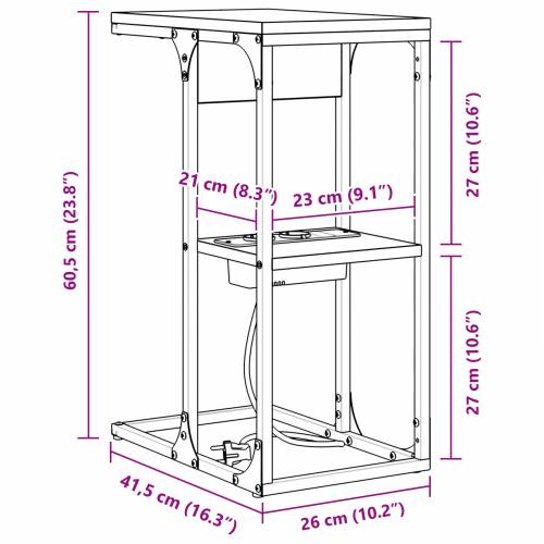 Crni hrast 41.5 x 26 x 60.5 cm Konstruirano drvo Cijena