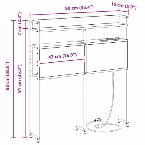 Skladišno uzglavlje Smeđi hrast 90 cm Konstruirano drvo Cijena