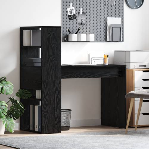 Stol s pohranom crni hrast 113x54x120 cm Konstruirano drvo Cijena