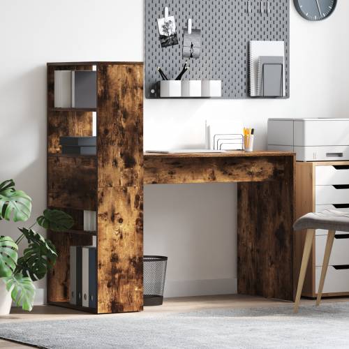 Stol s pohranom dimljenog hrasta 113x54x120 cm Konstruirano drvo Cijena
