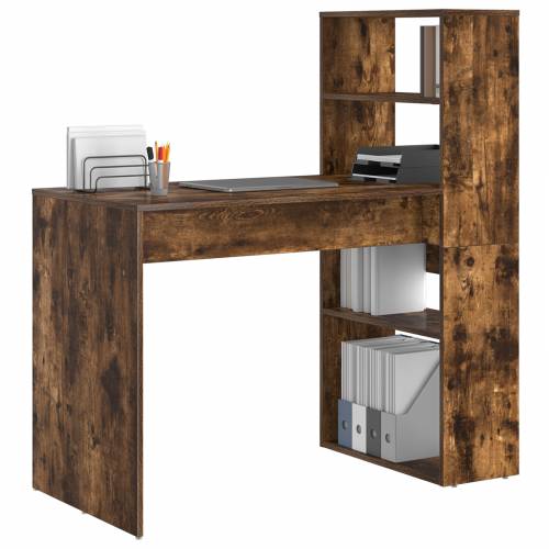 Stol s pohranom dimljenog hrasta 113x54x120 cm Konstruirano drvo Cijena
