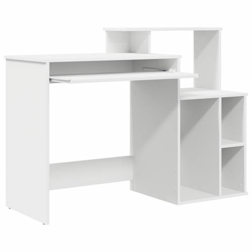 Stol s Skladištem Bijeli 120.5x44x88.5 cm Inžinjerirano Drvo Cijena