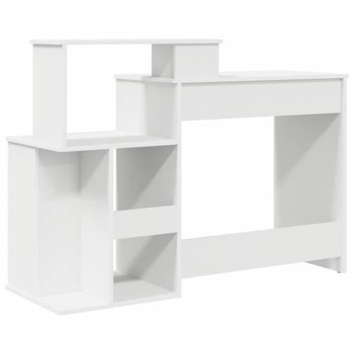 Stol s Skladištem Bijeli 120.5x44x88.5 cm Inžinjerirano Drvo Cijena