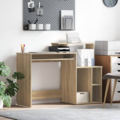 Stol s pohranom od sonoma hrasta 120.5x44x88.5 cm konstruirano drvo Cijena