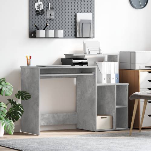 Stol s pohranom Beton siva 120.5x44x88.5 cm Konstruirano drvo Cijena