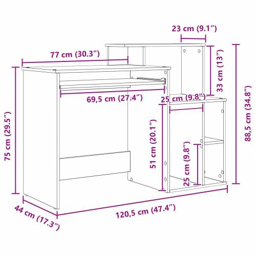 Stol s pohranjivanjem Hrast 120.5x44x88.5 cm Konstruirano drvo Cijena
