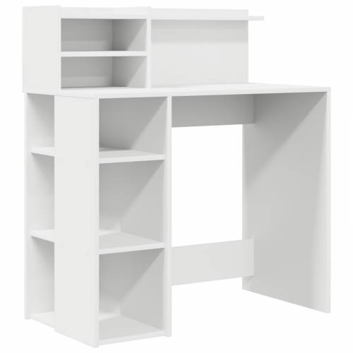 Stol sa skladištenjem Bijeli 90x48x101.5 cm Konstruirano drvo Cijena
