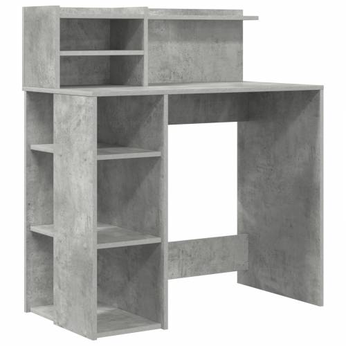 Stol s policom Betonski sivi 90x48x101.5 cm Konstruirano drvo Cijena