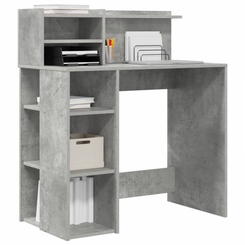 Stol s policom Betonski sivi 90x48x101.5 cm Konstruirano drvo Cijena