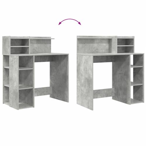 Stol s policom Betonski sivi 90x48x101.5 cm Konstruirano drvo Cijena