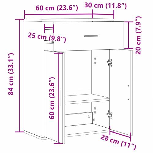 Ormarić / Komoda Crni hrast 79 x 38 x 80 cm Konstruirano drvo Cijena