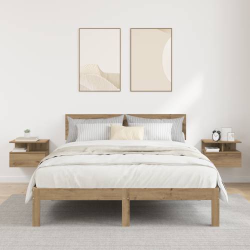 ležeći noćni ormarići 2 komada umjetnički hrast 40x31x27 cm konstruirano drvo Cijena