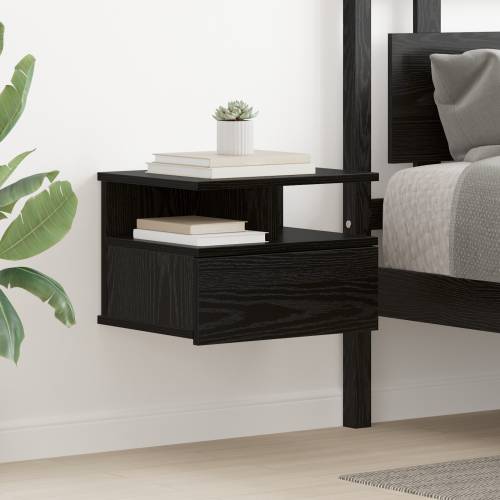 Floating Nightstand Crni hrast 40x31x27 cm Konstruirano drvo Cijena