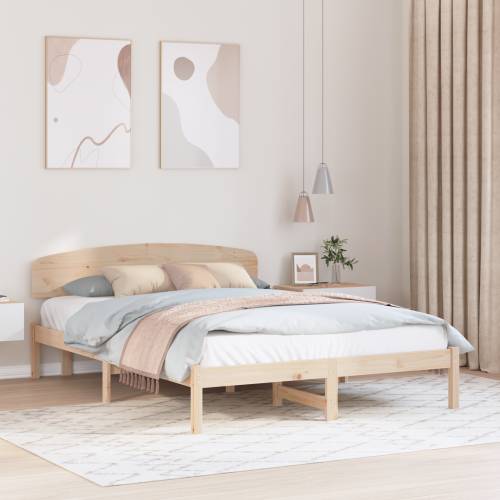 Krevetni okvir s uzglavljem 150x200 cm od punog drveta borovina Cijena