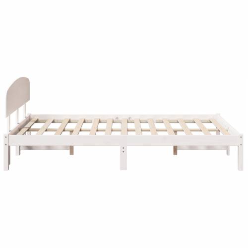 Krevetni okvir s uzglavljem beli 120x200 cm od masivnog drva borovine Cijena