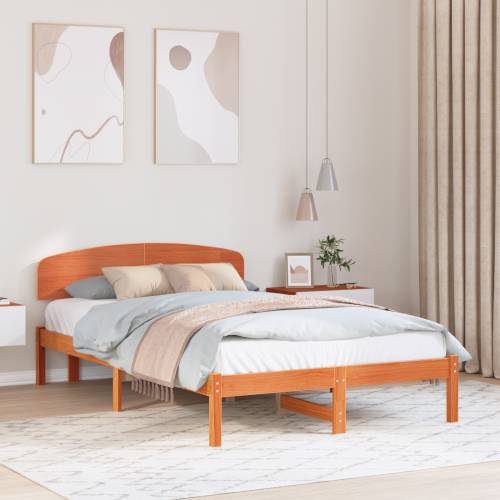 Okvir kreveta s uzglavljem Vaskasti smeđi 120x200 cm Od punog drva bor Cijena