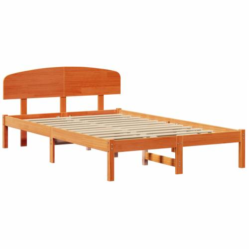 Okvir kreveta s uzglavljem Vaskasti smeđi 120x200 cm Od punog drva bor Cijena