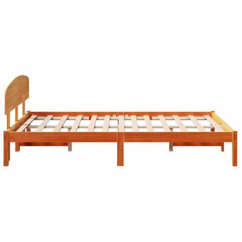 Okvir kreveta s uzglavljem Vaskasti smeđi 120x200 cm Od punog drva bor Cijena