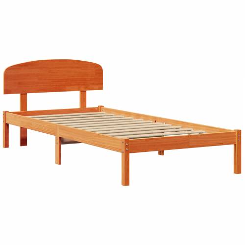 Krevetna konstrukcija s uzglavljem Vosak smeđa 75x190 cm Čvrsta borovina Cijena
