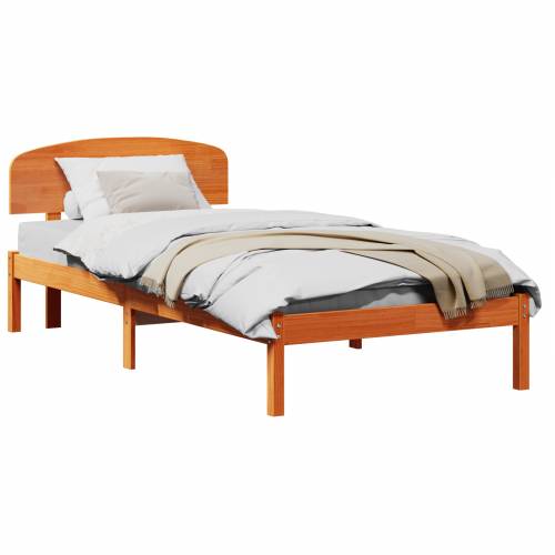 Krevetna konstrukcija s uzglavljem Vosak smeđa 75x190 cm Čvrsta borovina Cijena