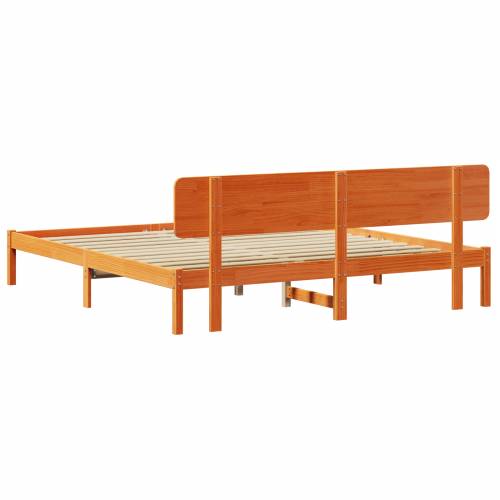 Krevetni okvir s uzglavljem Vosak smeđi 180x200 cm Masivna borovina Cijena