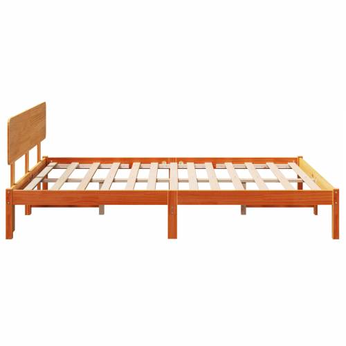 Krevetni okvir s uzglavljem u boji voska 140x200 cm od masivnog bora Cijena