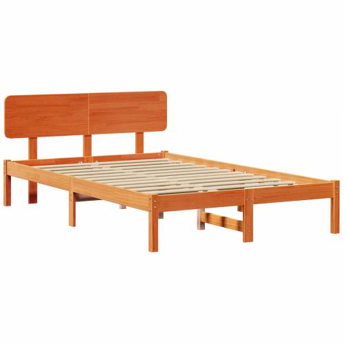 Krevet s uzglavljem Vosak smeđa 120x200 cm Čvrsta borovina Cijena