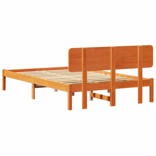 Krevet s uzglavljem Vosak smeđa 120x200 cm Čvrsta borovina Cijena