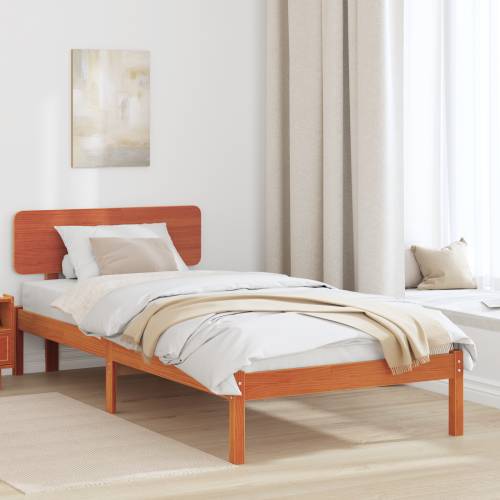 Tamnosmeđi krevet s uzglavljem 80x200 cm Čvrsta borovina Cijena