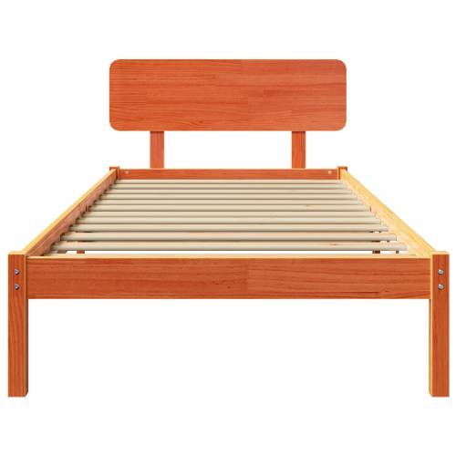 Tamnosmeđi krevet s uzglavljem 80x200 cm Čvrsta borovina Cijena