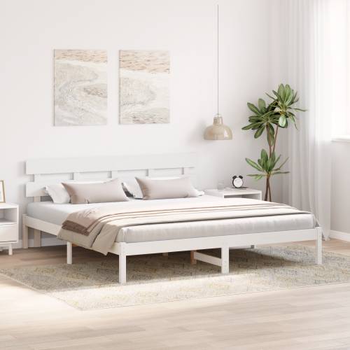 Krevetni okvir s uzglavljem Bijeli 180x200 cm Masivna borovina Cijena