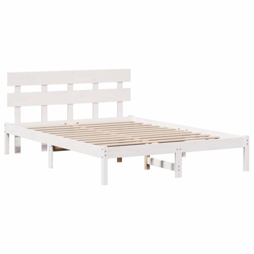 Okvir kreveta s uzglavlje Beli 150x200 cm Masivno drvo bor Cijena