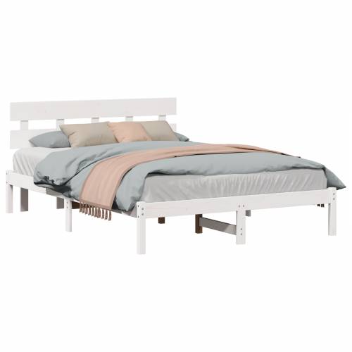 Okvir kreveta s uzglavlje Beli 150x200 cm Masivno drvo bor Cijena
