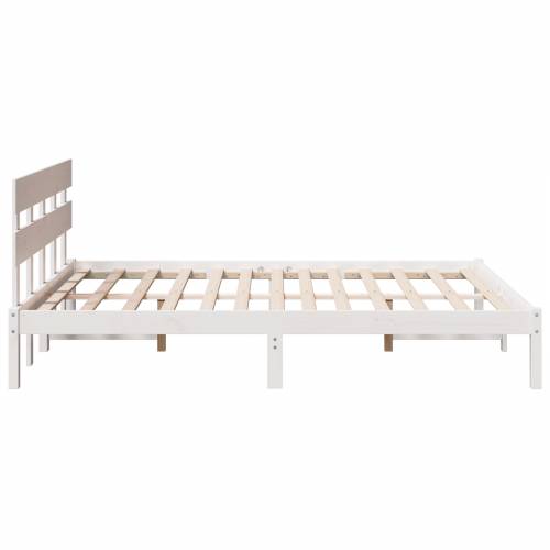 Okvir kreveta s uzglavlje Beli 150x200 cm Masivno drvo bor Cijena