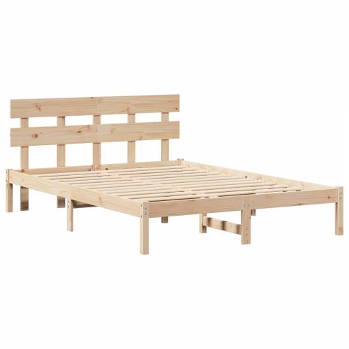 Krevetna Konstrukcija s Uzglavljem 140x200 cm Solidno Drvo Bor Cijena