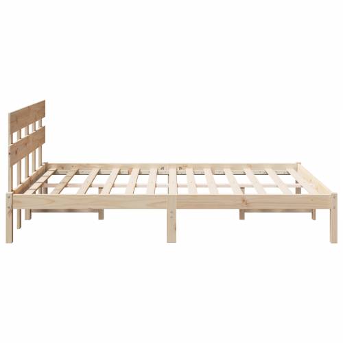 Krevetna Konstrukcija s Uzglavljem 140x200 cm Solidno Drvo Bor Cijena