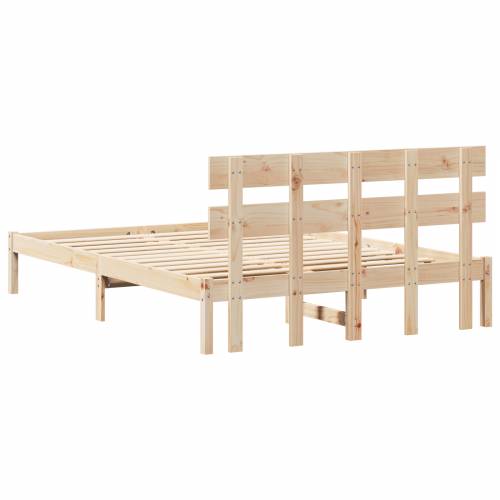 Krevetna Konstrukcija s Uzglavljem 140x200 cm Solidno Drvo Bor Cijena