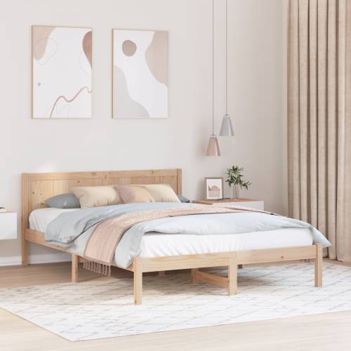 Krevetna konstrukcija od bora Prirodna Tvrd bor 160 x 200 cm Laka Cijena