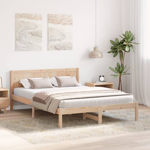Krevetna konstrukcija od bora Prirodna Tvrd bor 160 x 200 cm Laka Cijena