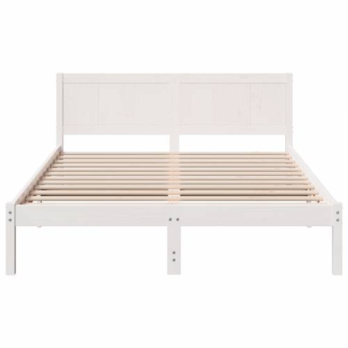Bijeli krevetni okvir od bora Bijela Drvo 150 x 200 cm Izdržljivo Cijena