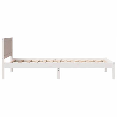 Bijeli borov okvir kreveta Bijeli Drvo 75 x 190 cm Izdržljiv Cijena