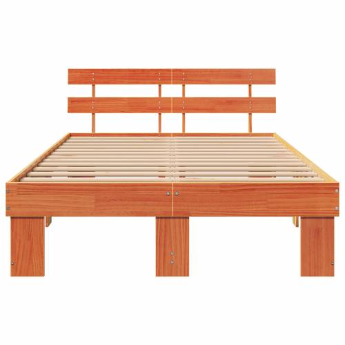 Krevetna konstrukcija s naslonjačem ulašteno smeđa 135x190 cm masivni bor Cijena