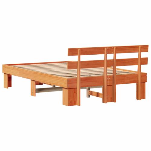 Krevetna konstrukcija s naslonjačem ulašteno smeđa 135x190 cm masivni bor Cijena
