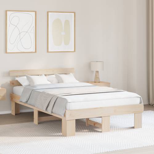 Krevetni okvir s uzHeadboard 120x190 cm od masivnog drva bora Cijena