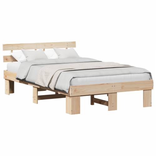 Krevetni okvir s uzHeadboard 120x190 cm od masivnog drva bora Cijena