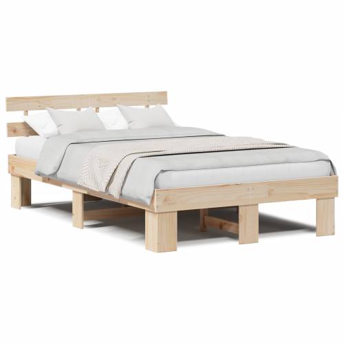 Krevetni okvir s uzHeadboard 120x190 cm od masivnog drva bora Cijena