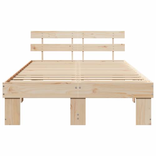Krevetni okvir s uzHeadboard 120x190 cm od masivnog drva bora Cijena