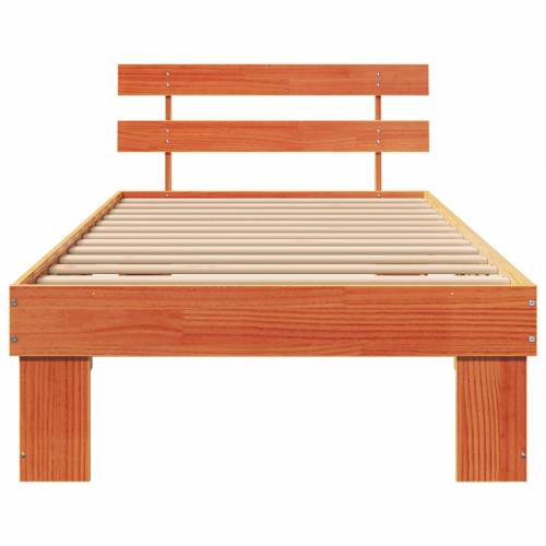 Krevetni okvir s uzglavljem u boji voska 80x200 cm od čvrstog borovog drveta Cijena