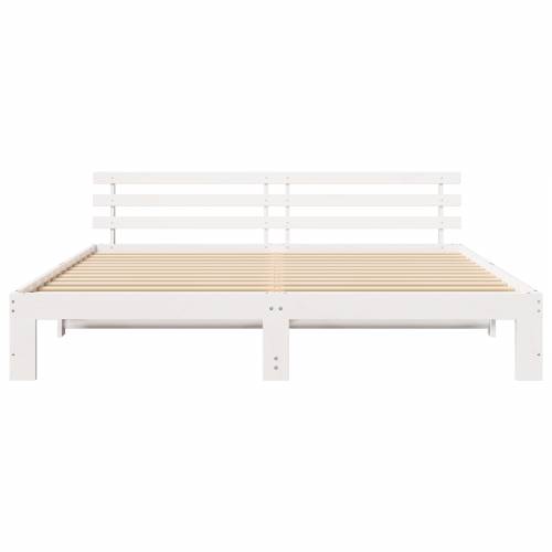 Bijeli okvir kreveta Bijela Čvrsto drvo 200 x 200 cm Cijena