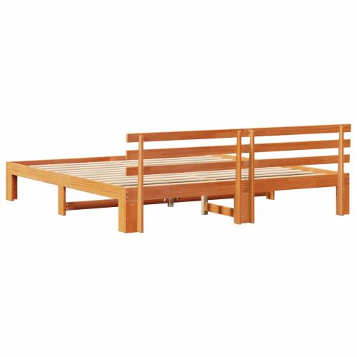Okvir kreveta od borovine Vosak smeđi Masivno drvo 200 x 200 cm Cijena